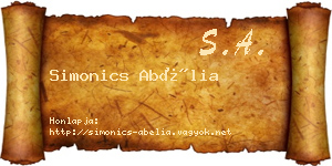 Simonics Abélia névjegykártya